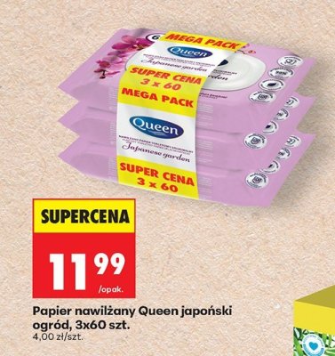 Papier nawilżany Queen japoński ogród promocja w Biedronka