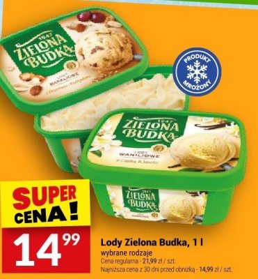 Lody Zielona Budka, 1 l - wybrane rodzaje promocja w Twój Market