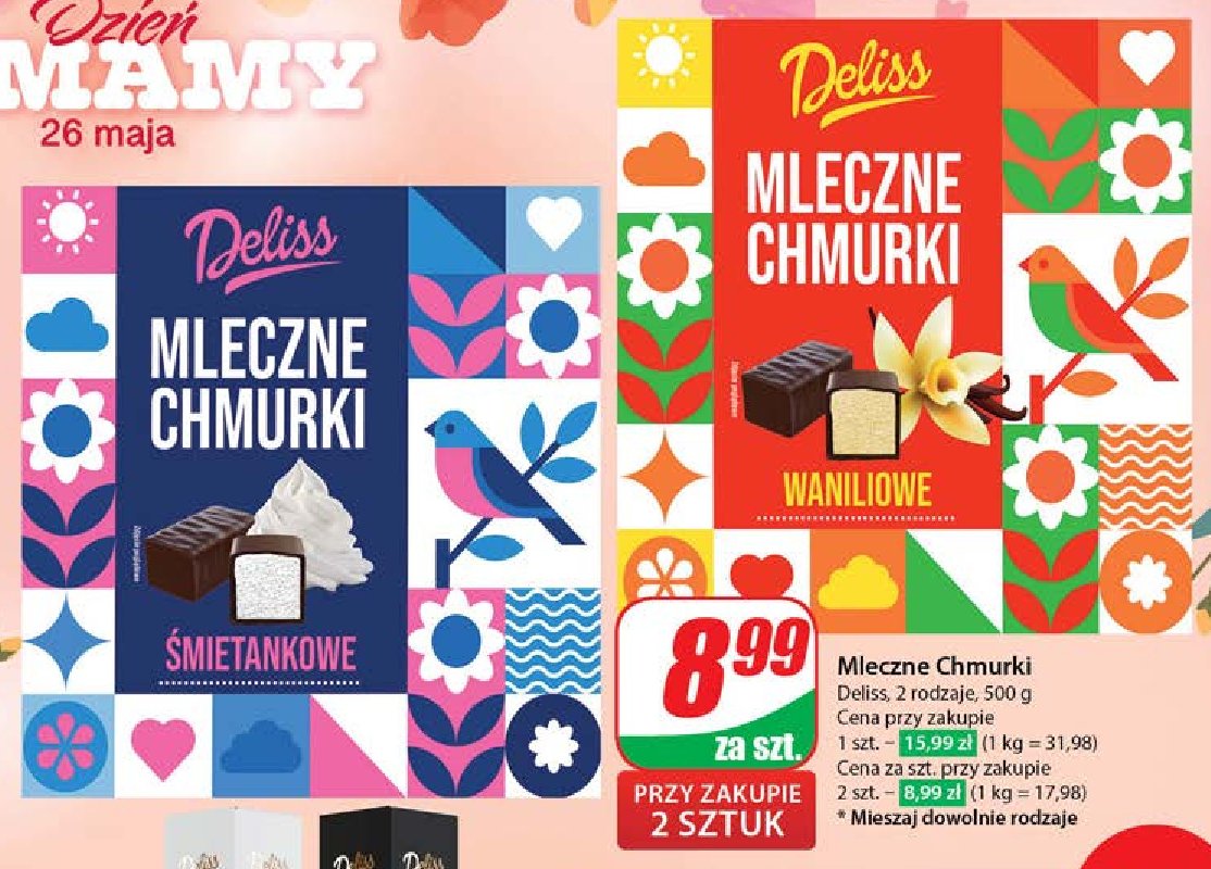 Mleczne chmurki 艣mietankowe Deliss promocja