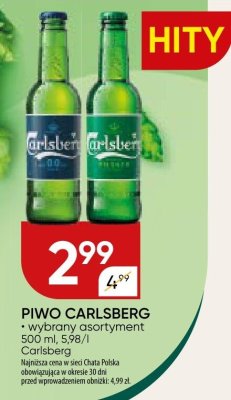 Piwo Carlsberg wybrany asortyment promocja w Chata Polska