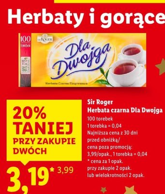 Herbata czarna Dla Dwojga promocja w Lidl
