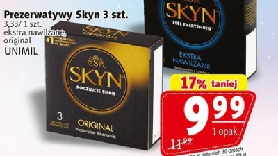 Prezerwatywy Skyn 3 szt. UNIMIL promocja w Prim Market