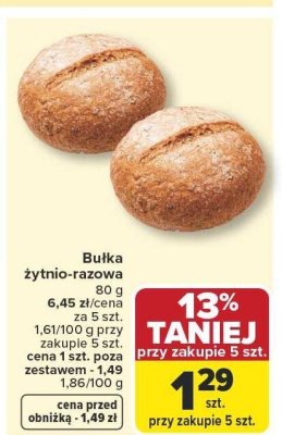Bułka żytnio-razowa promocja w Carrefour Market