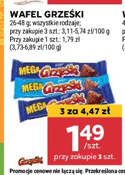 Wafelek kakaowy w czekoladzie mlecznej Grześki mega promocja