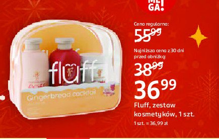 Zestaw w kosmetyczce gingerbread: żel pod prysznic 200 ml + balsam do ciała 200 ml + sól do kąpieli 210 g Fluff zestaw promocja w Rossmann