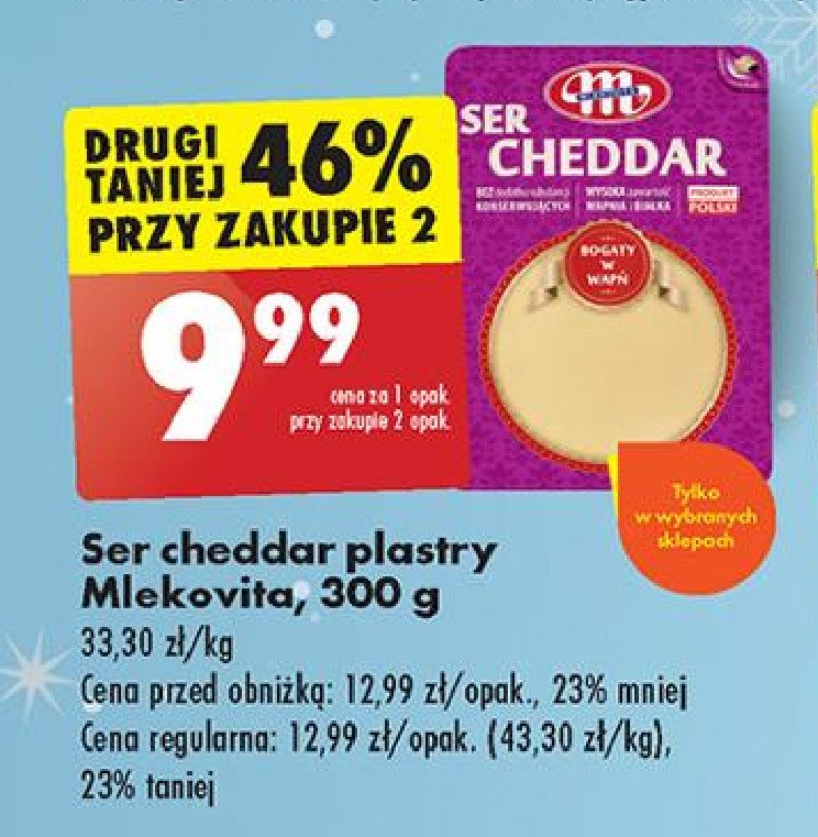 Ser cheddar plastry Mlekovita promocja