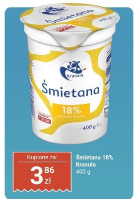 Śmietana 18% Krasula promocja w Dino
