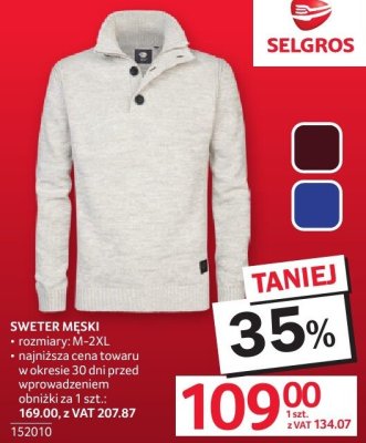 Sweter męski promocja w Selgros