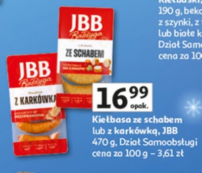 Kiełbasa ze schabem lub z karkówką JBB 470 g promocja w Auchan