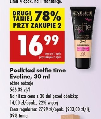 Podk艂ad i korektor 2w1 Eveline selfie time promocja