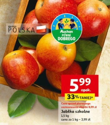 Jabłka szkolne promocja w Auchan
