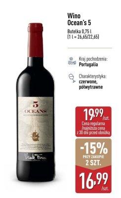 Wino Ocean's 5 promocja w Aldi