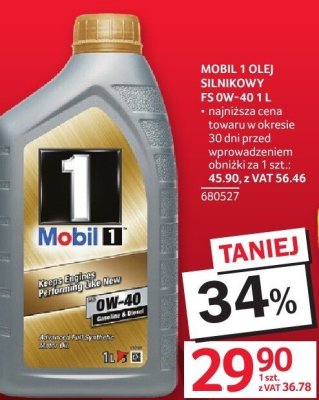 Olej silnikowy Mobil 1 FS 0W-40 1L promocja w Selgros