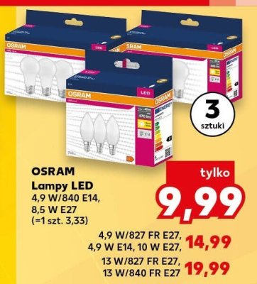 Lampy LED 4,9 W/827 FR E27, 4,9 W E14, 10 W E27 promocja w Kaufland