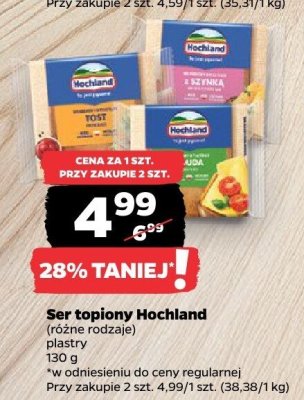 Ser topiony Hochland różne rodzaje plastry promocja w Netto