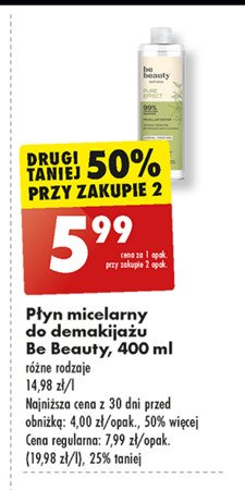 Płyn micelarny nawilżający Be beauty Be beauty care promocja w Biedronka