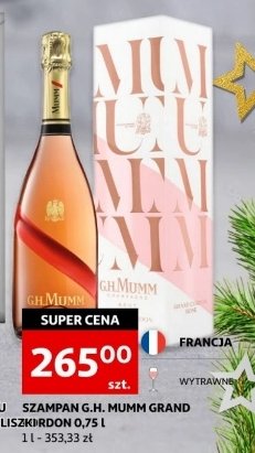 Szampan + 2 kieliszki G.h. mumm grand cordon rose promocja