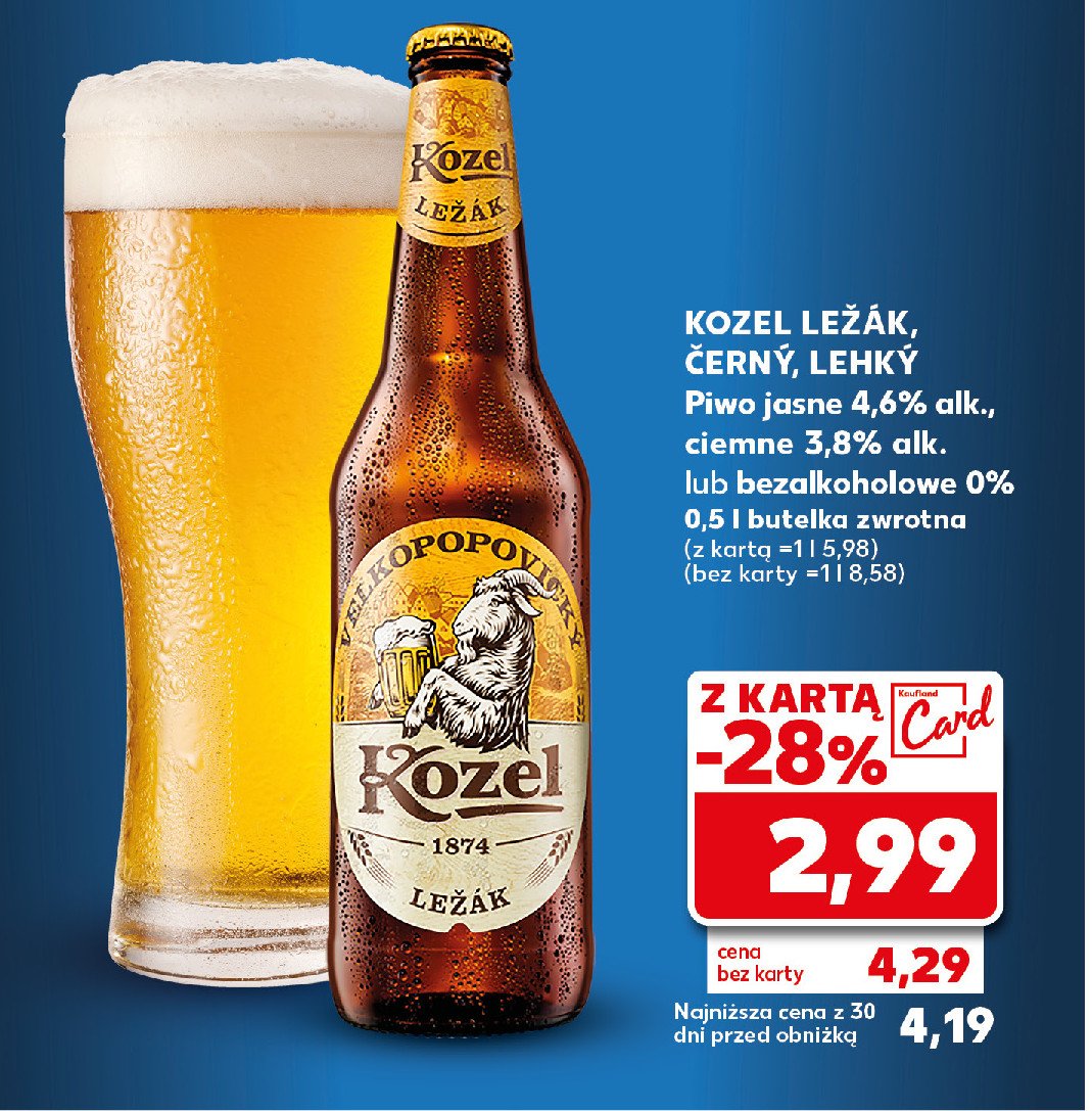 Piwo Kozel lezak promocja w Kaufland