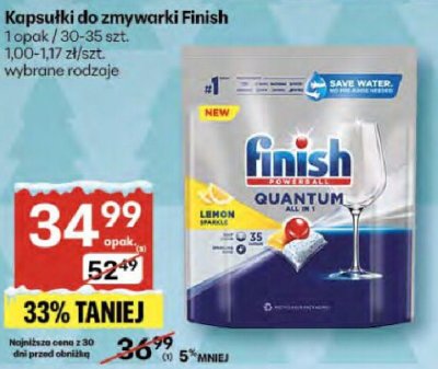 Kapsułki do zmywarki Finish 1 opak. / 30-35 szt. wybrane rodzaje promocja w Delikatesy Centrum