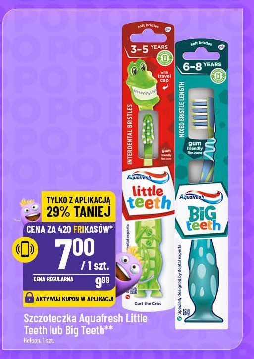 Szczoteczka do zębów 6-8 lat Aquafresh my big teeth promocja w POLOmarket