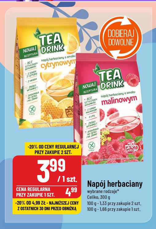 Herbata cytrynowa CELIKO NATURA TEA DRINK promocja