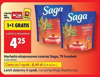 Herbata ekspresowa czarna 75 torebek promocja w Biedronka