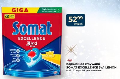 Kapsułki do zmywarki SOMAT EXCELLENCE 3w1 LEMON promocja w PSB Mrówka
