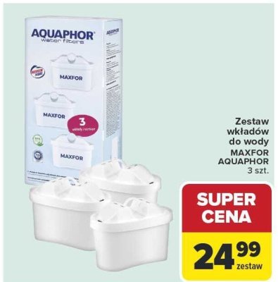 Zestaw wkładów do wody MAXFOR AQUAPHOR 3 szt. promocja w Carrefour