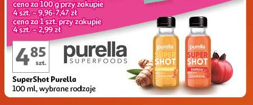 Napój super shot energy Purella superfoods Purella food promocja