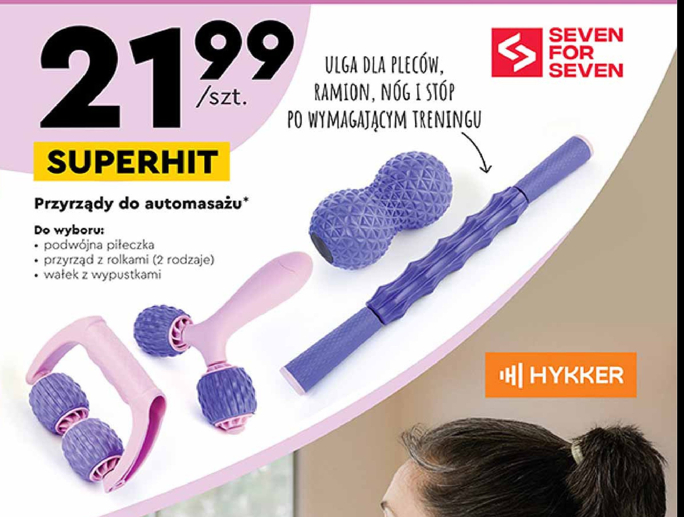 Wałek z wypustkami do masażu Seven for 7 promocja