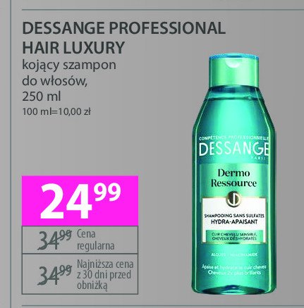 Szampon do włosów kojący Dessange paris professional hair luxury promocja