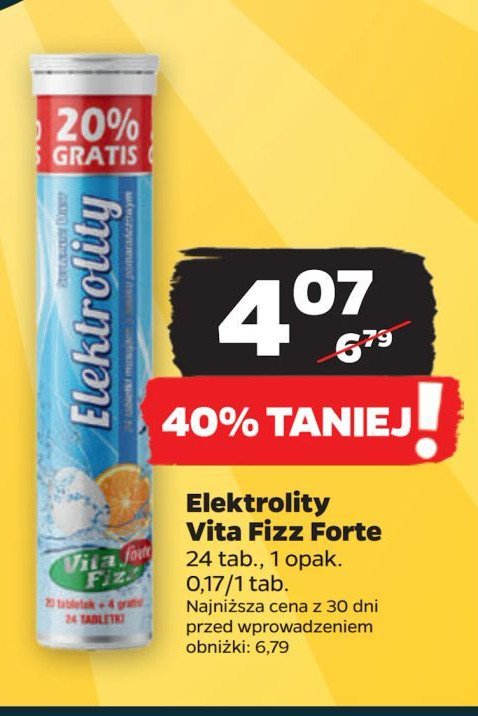Tabletki musujące elektrolity VITA FIZZ promocja