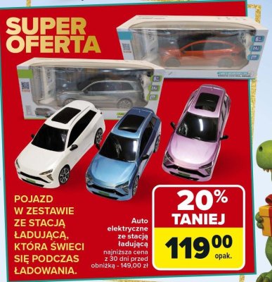 Auto elektryczne ze stacją ładującą promocja w Carrefour Market