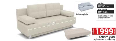 Kanapa Oslo wybrane wzory i kolory promocja w Merkury Market