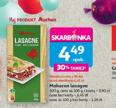 Makaron lasagne Auchan promocja