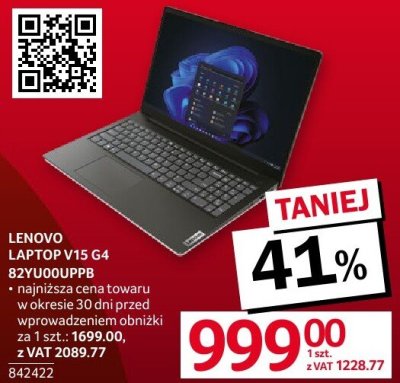 LENOVO LAPTOP V15 G4 82YU00UPPB promocja w Selgros