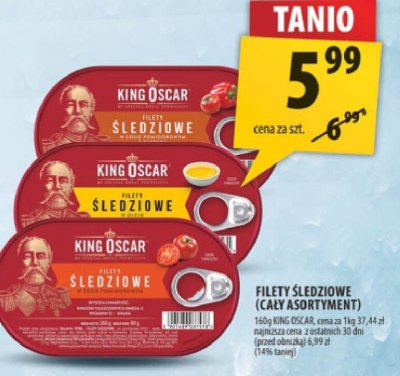 Filety śledziowe (cały asortyment) King Oscar promocja w Arhelan