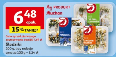 Śledziki Auchan 3 rodzaje promocja w Auchan