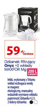 Dzbanek filtrujący onyx 4.2 l biały + 3 wkłady Aquaphor promocja