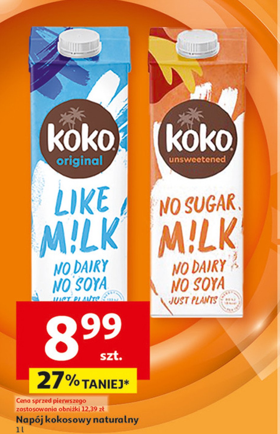 Napój kokosowy naturalny KOKO DAIRY FREE promocja w Auchan