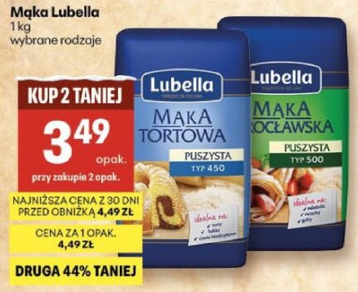 Mąka Lubella wybrane rodzaje promocja w Delikatesy Centrum