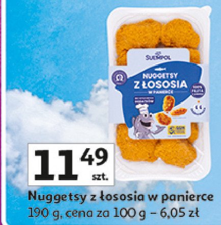 Nuggetsy z łososia Suempol promocja w Auchan