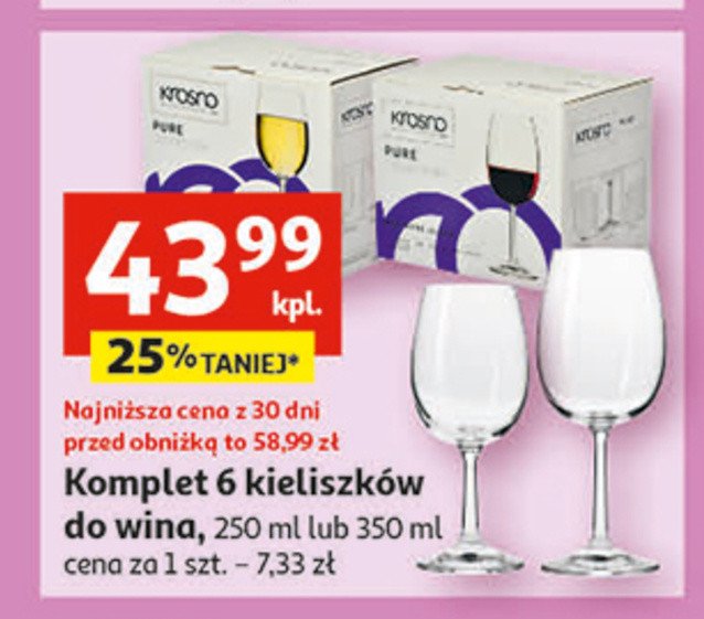 Komplet 6 kieliszkow do wina czerwonego 350ml Krosno s.a. promocja