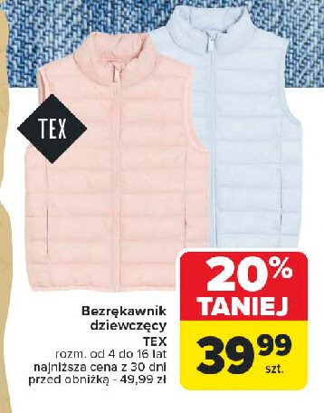 Bezrękawnik dziewczęcy 4-16 lat Tex promocja w Carrefour