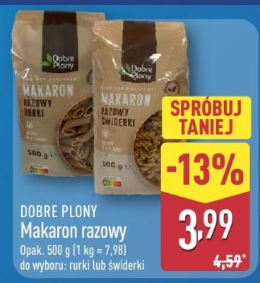 Makaron razowy świderki  promocja w Aldi