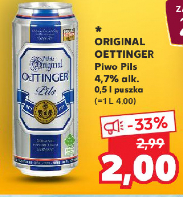 Piwo Oettinger original pils promocja