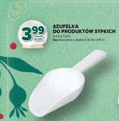 Szufelka do produktów sypkich 0,3 kg biała promocja w Stokrotka