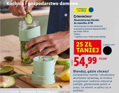 Akumulatorowy blender do smoothie 67 W promocja w Lidl