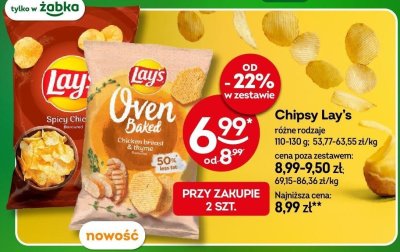 Chipsy Lay's różne rodzaje 110-130g promocja w Żabka