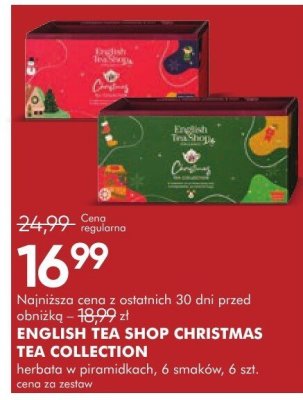 Herbata w piramidkach ENGLISH TEA SHOP CHRISTMAS TEA COLLECTION, 6 smaków, 6 szt. promocja w Super-Pharm